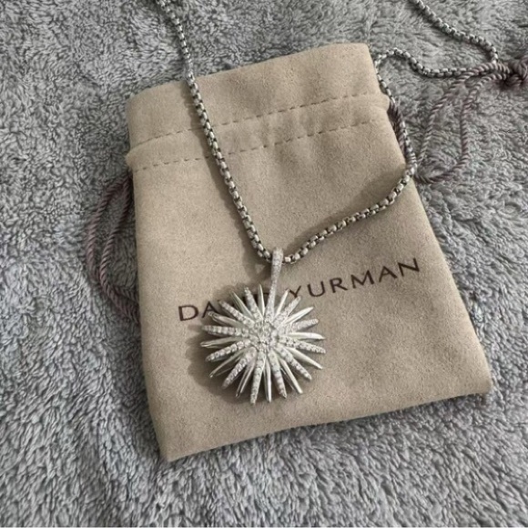 David Yurman Jewelry - David Yurman Starburst Pendant Necklace in Sterling Silver with Diamonds